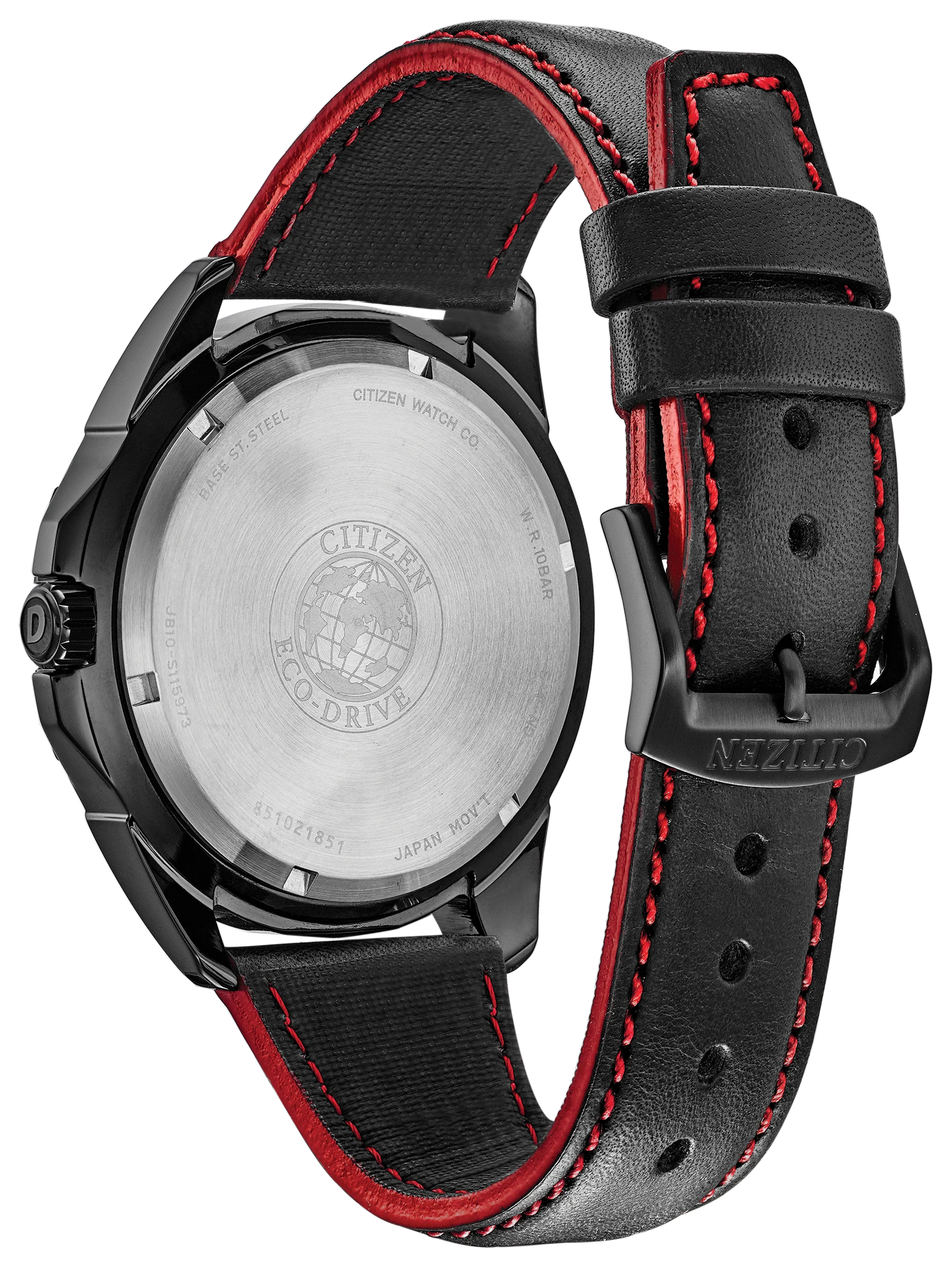 AR - Men's Eco-Drive AW1585-04E Black Dial Red Accent Watch | CITIZEN
